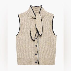Commense Light Beige Ribbed Knit Cardigan